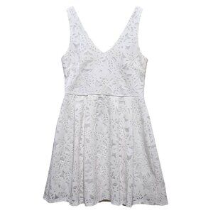 White Lace Sleeveless V-Neck Fit & Flare Dress Size 5 By Crystal Doll